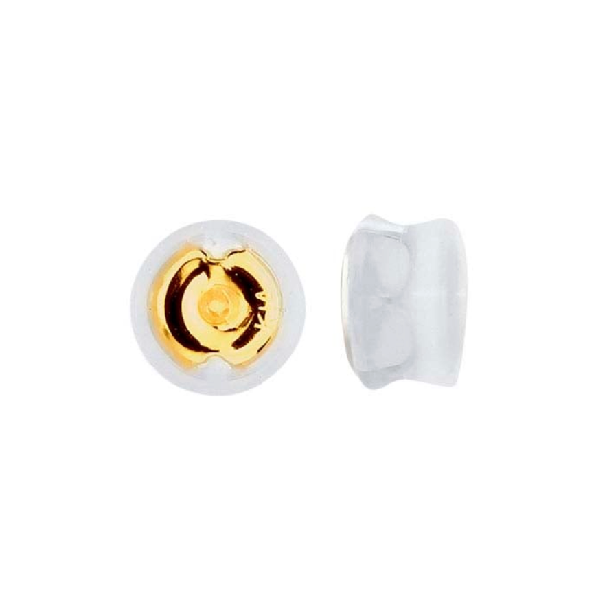 14k Gold Earring Backings / Ear Nuts with Silicone - PAIR