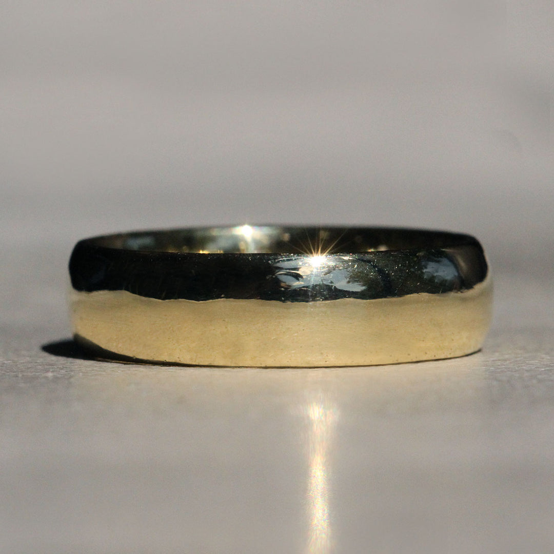 Sophie Hughes Oval Cigar Band in 18K Yellow Gold, featured in the wide 5.5mm width