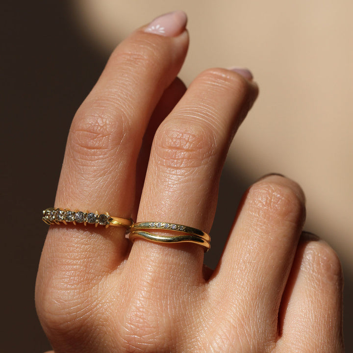Champagne Diamond Caterpillar Ring