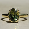 Sophie Hughes Theia Prong Solitaire in 18K Yellow Gold featuring a 2.75-ct Green Australian Sapphire
