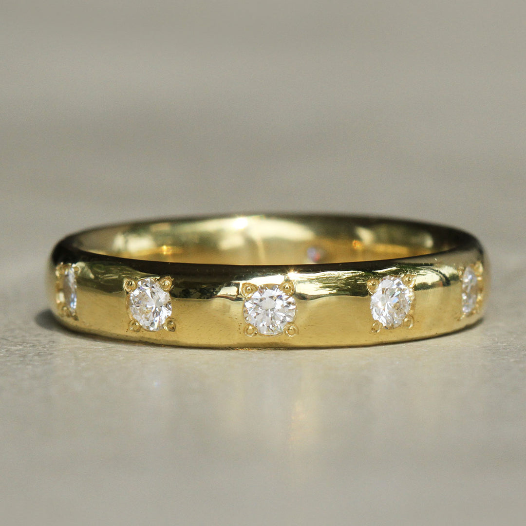 Sophie Hughes Sprinkle Eternity Diamond Band IV in 18K Yellow Gold featuring 2.5mm white diamonds bead-set in an eternity style