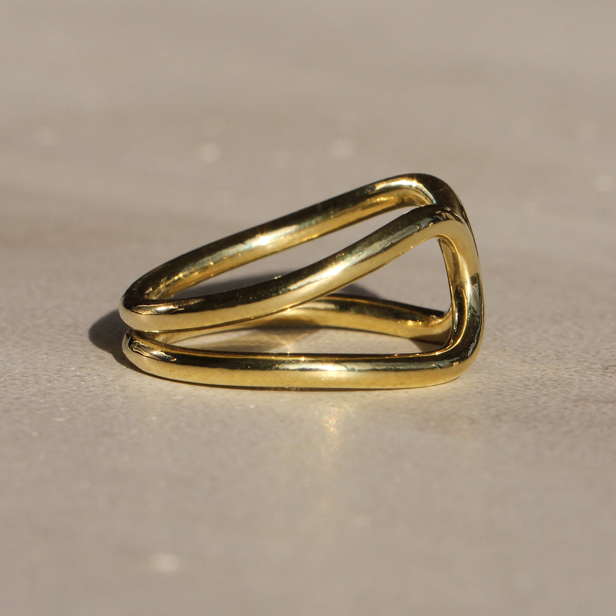Double loop ring on sale
