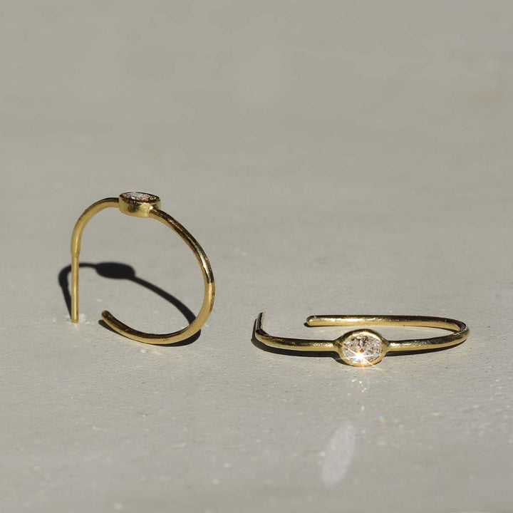 Half-Carat Oval Diamond Hoops (OOAK)
