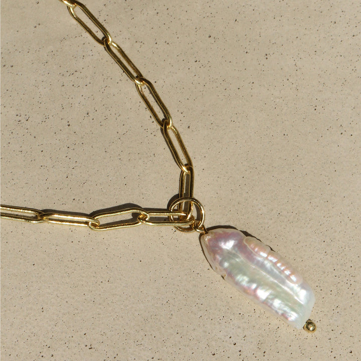 Organic Long Pearl Charm