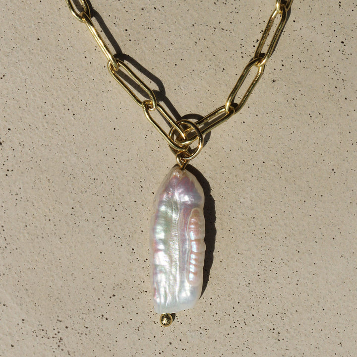Organic Long Pearl Charm