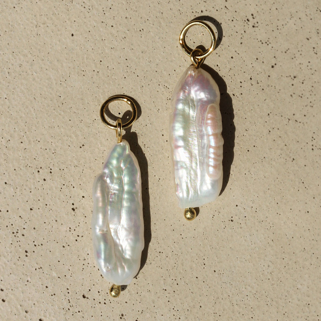 Organic Long Pearl Charm