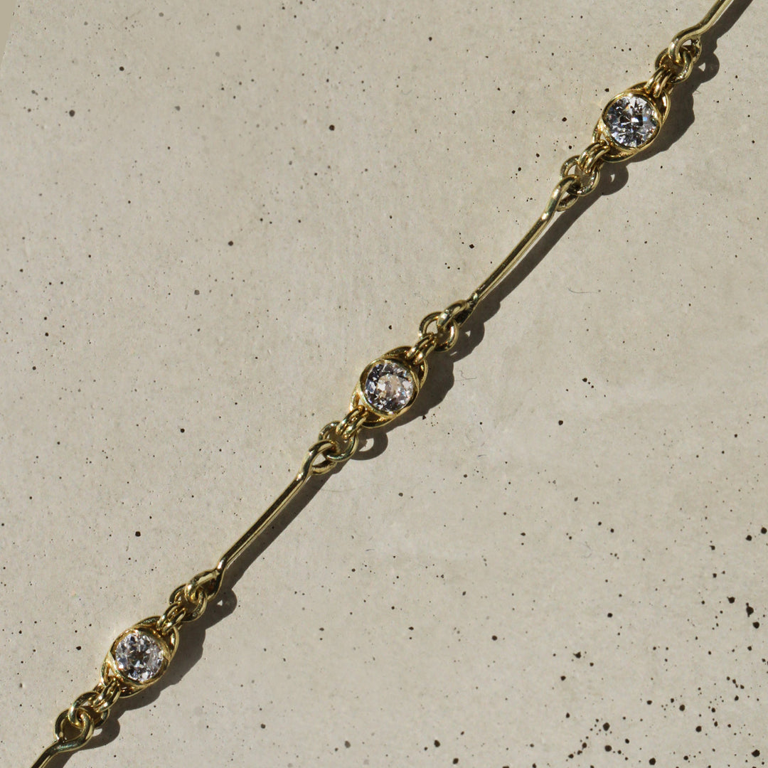 Poppy Bezel - Old Euro Diamond Constellation Chain Bracelet
