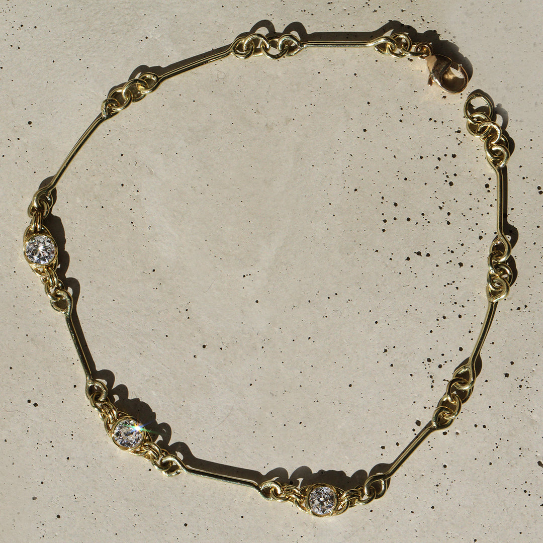 Poppy Bezel - Old Euro Diamond Constellation Chain Bracelet