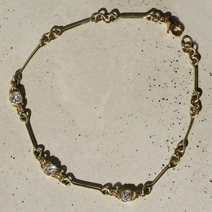 Poppy Bezel - Old Euro Diamond Constellation Chain Bracelet