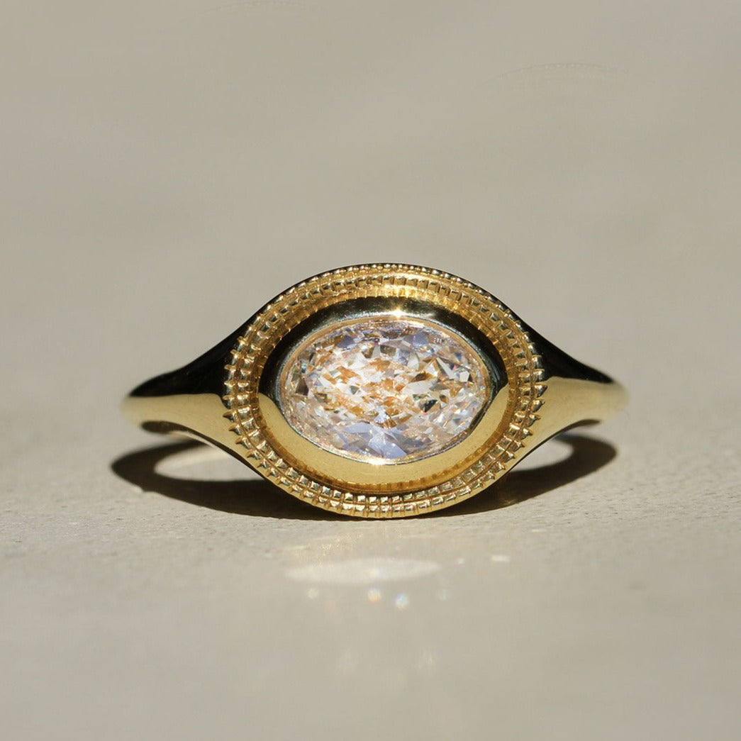 Oval Diamond Signet Ring Sophie Hughes