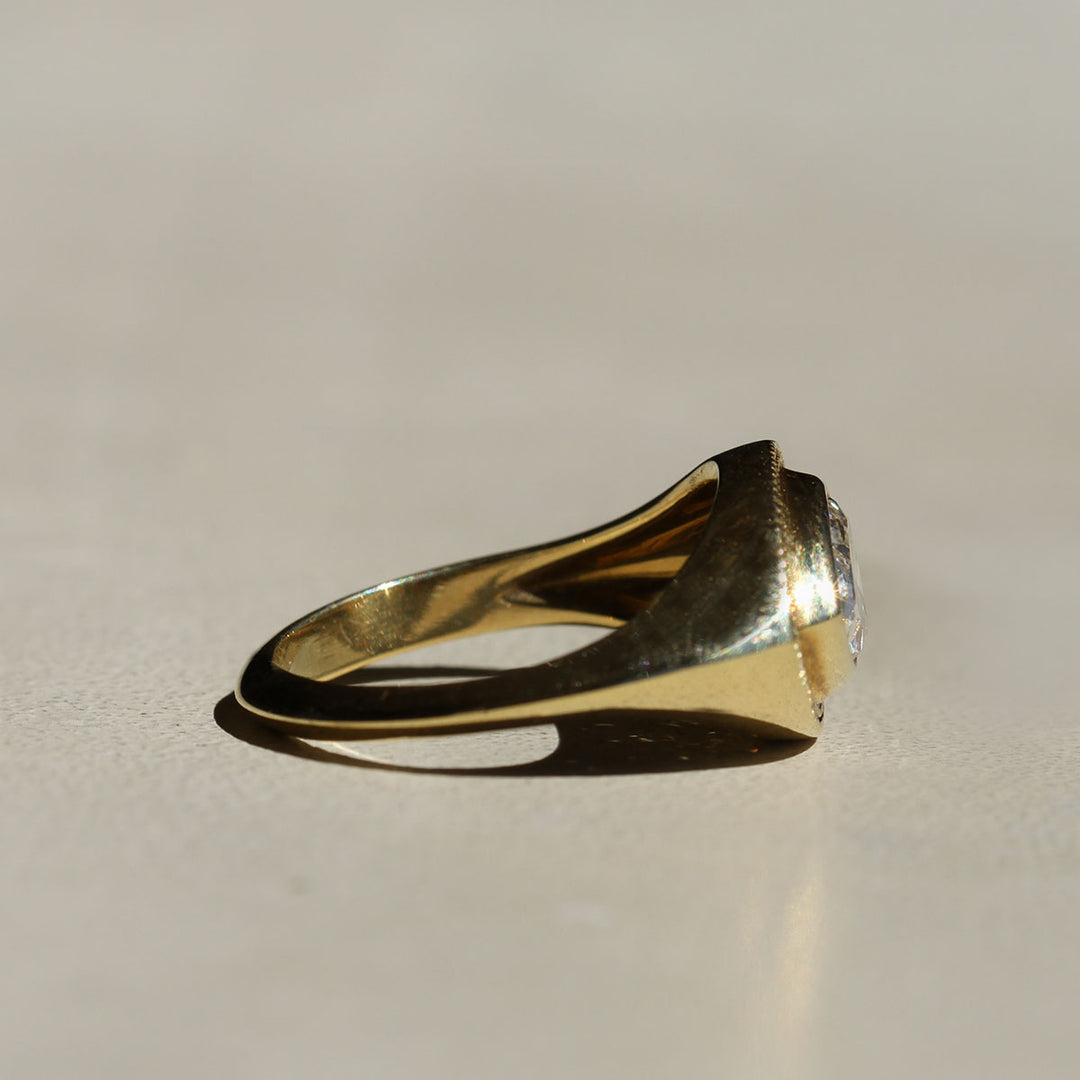 Diamond Signet Ring - Oval