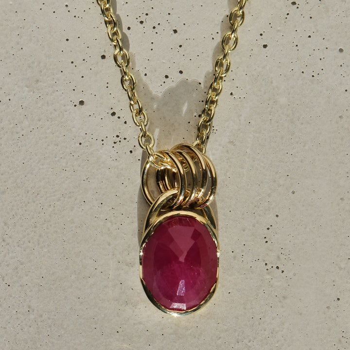 Poppy Bezel - Rose Cut Ruby Charm