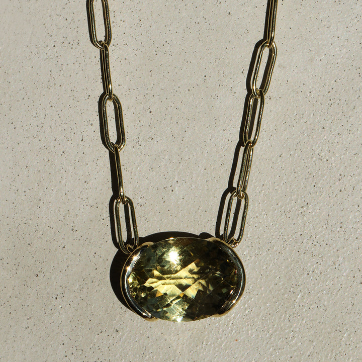 Poppy Bezel - Yellow Topaz Necklace