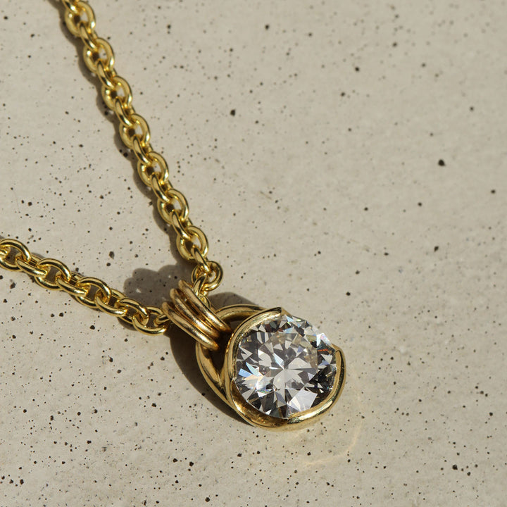 Poppy Bezel - Diamond Necklace