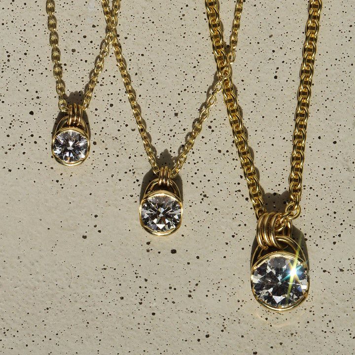 Poppy Bezel - Diamond Necklace