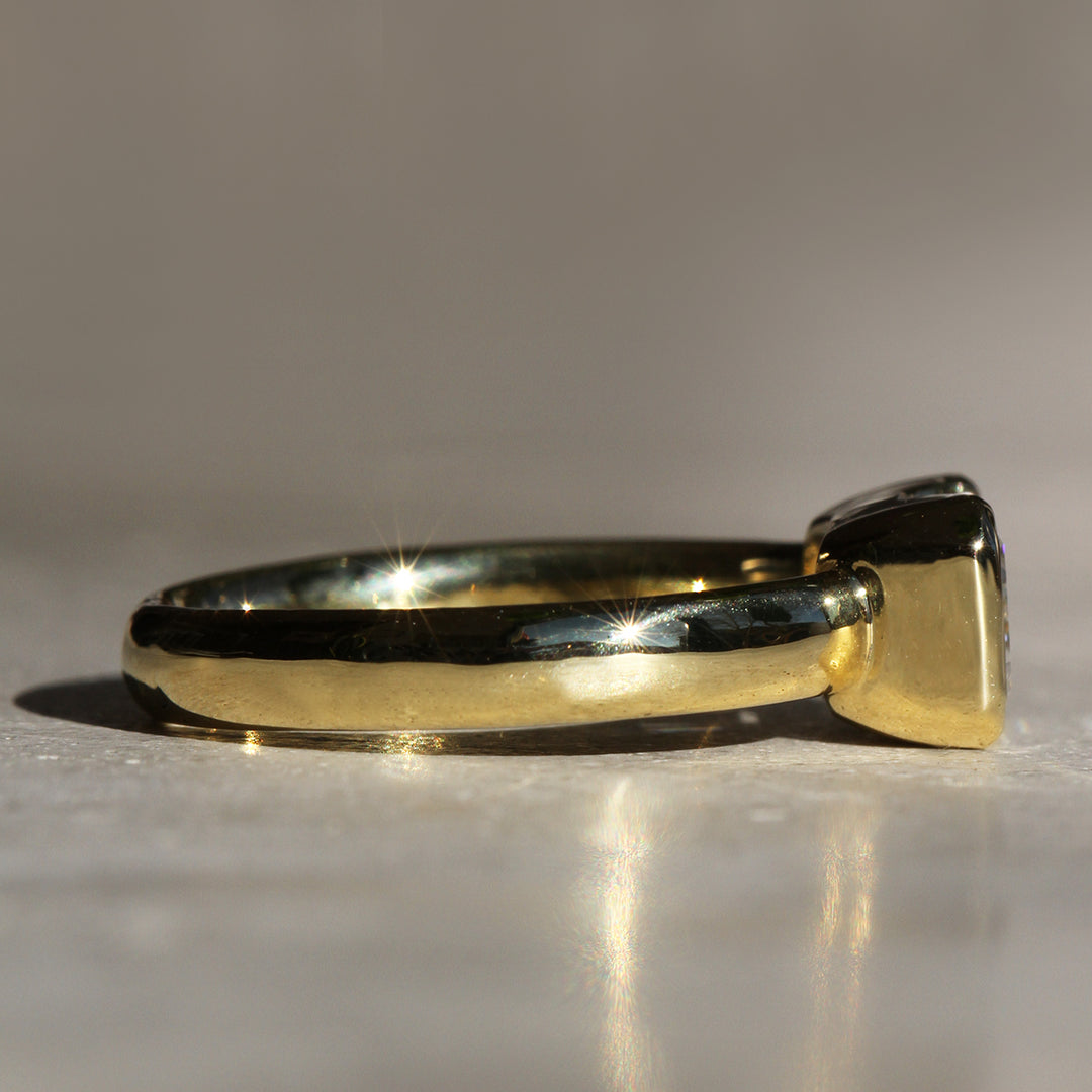 Poppy Bezel - East-West Emerald Cut Solitaire (LG)