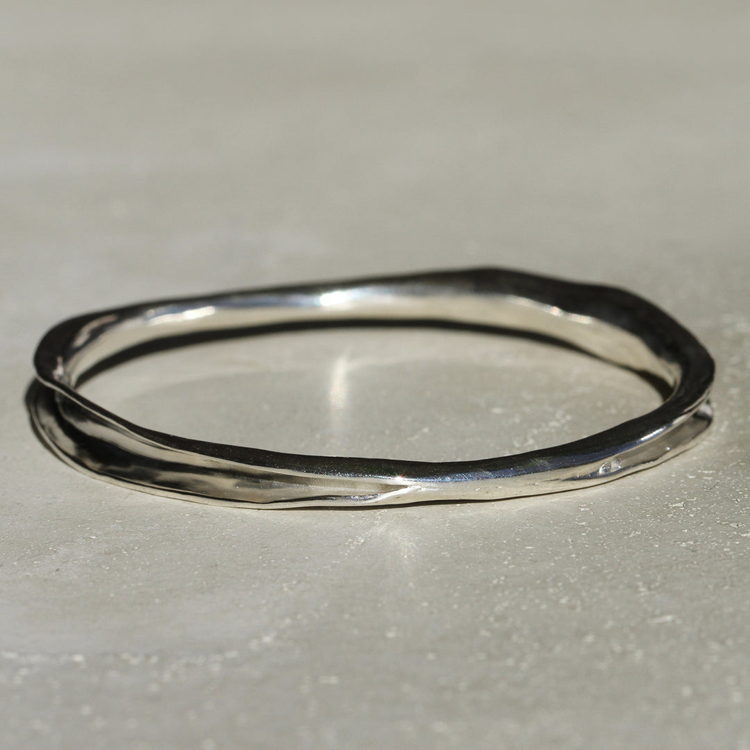 Wave Bangle - Sterling