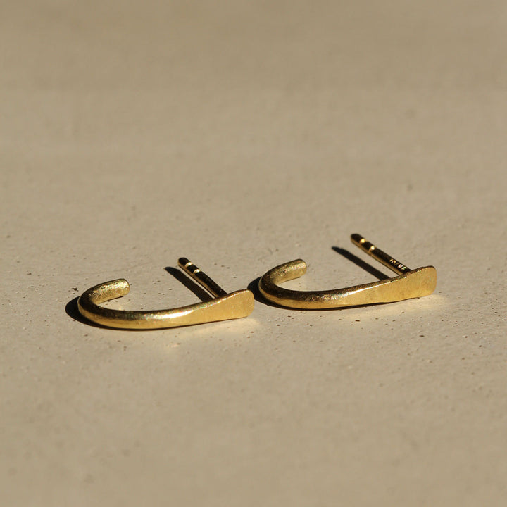 Hammered Huggie Hoops