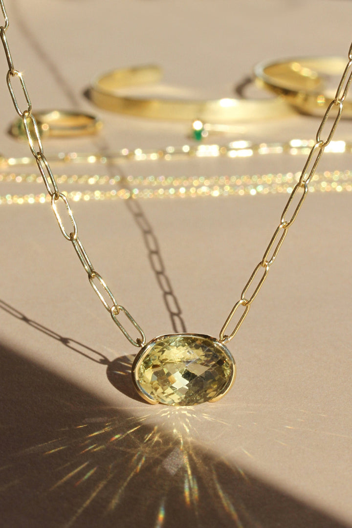 Poppy Bezel - Yellow Topaz Necklace