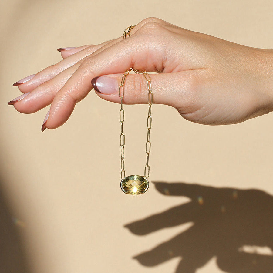 Poppy Bezel - Yellow Topaz Necklace