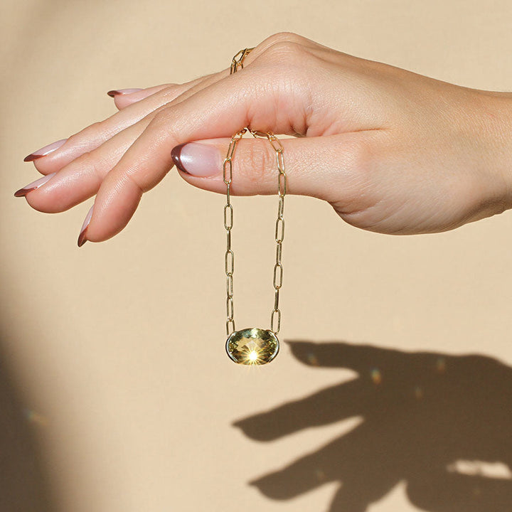 Poppy Bezel - Yellow Topaz Necklace