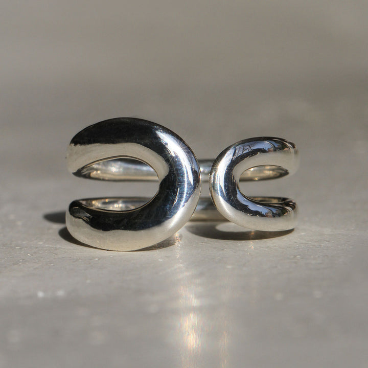 Polished Double Loop Ring - Sterling – Sophie Hughes