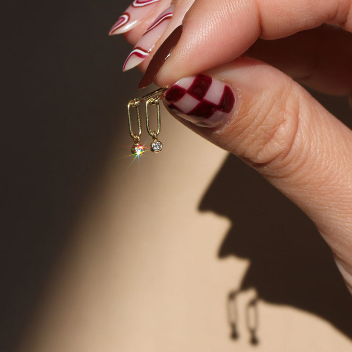 Mini Oblong Diamond Dangles