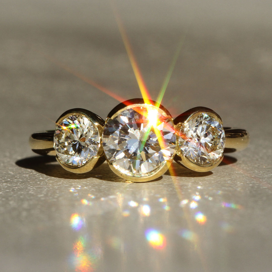Poppy Bezel - Three-Stone
