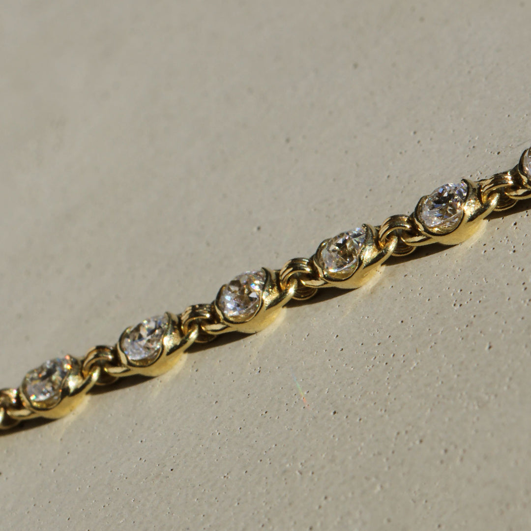 Poppy Bezel - Old Euro Tennis Bracelet