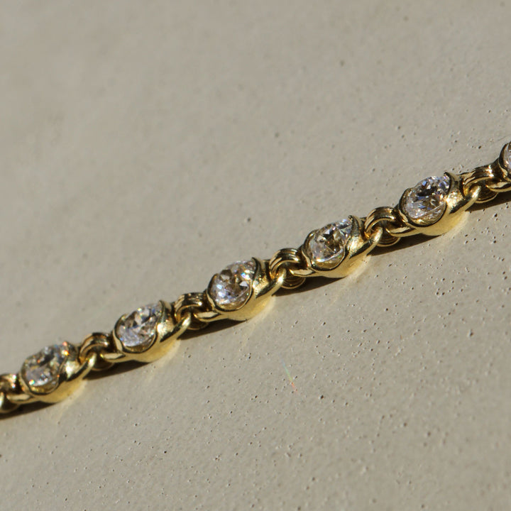 Poppy Bezel - Old Euro Tennis Bracelet