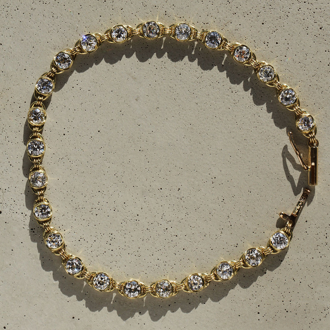 Poppy Bezel - Old Euro Tennis Bracelet