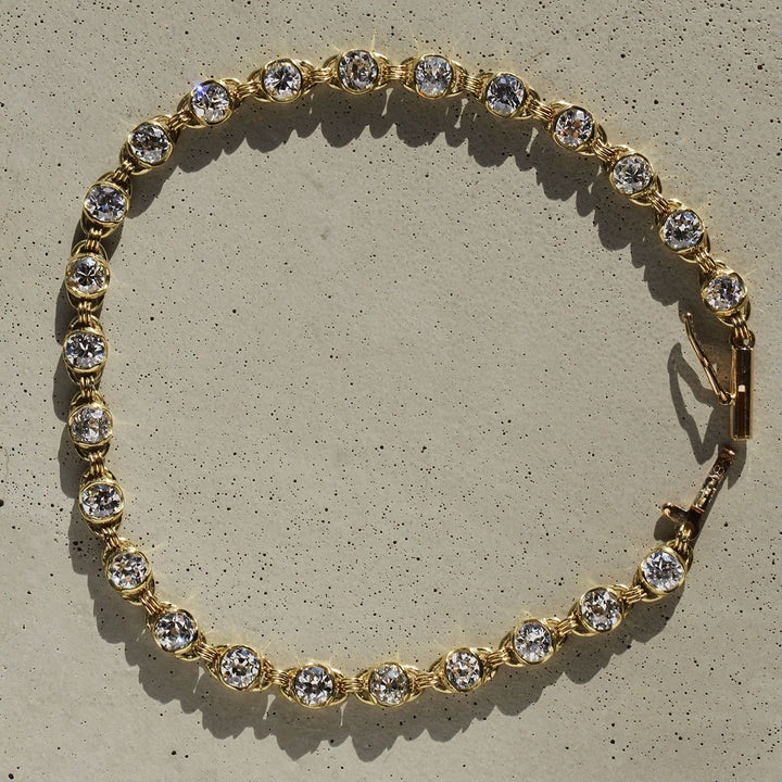 Poppy Bezel - Old Euro Tennis Bracelet