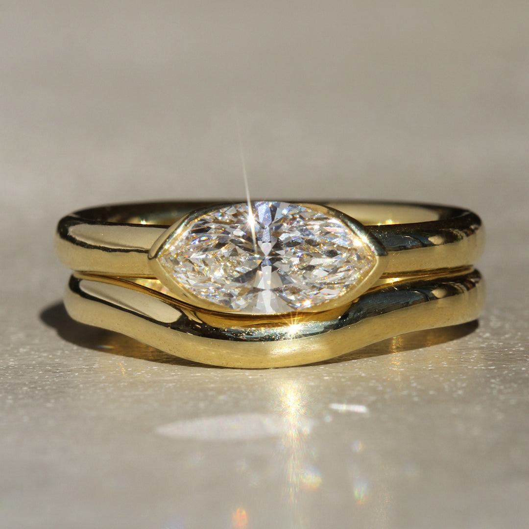Poppy Bezel - East-West Marquise Solitaire