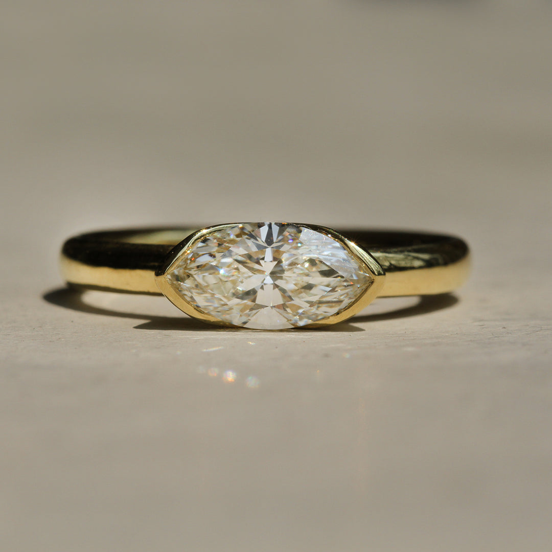 Poppy Bezel - East-West Marquise Solitaire
