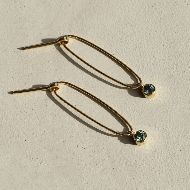 Oblong Montana Sapphire Dangles