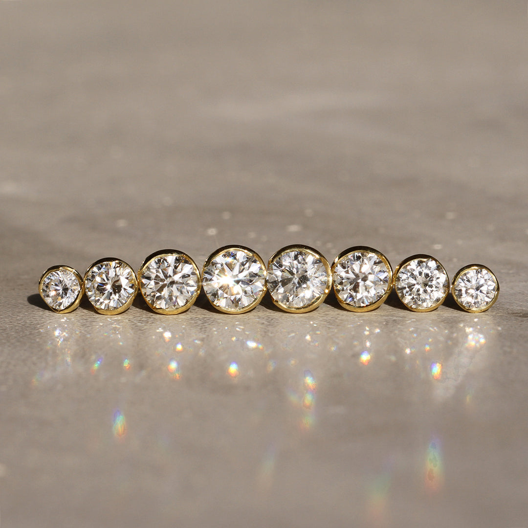 Poppy Bezel - Diamond Studs