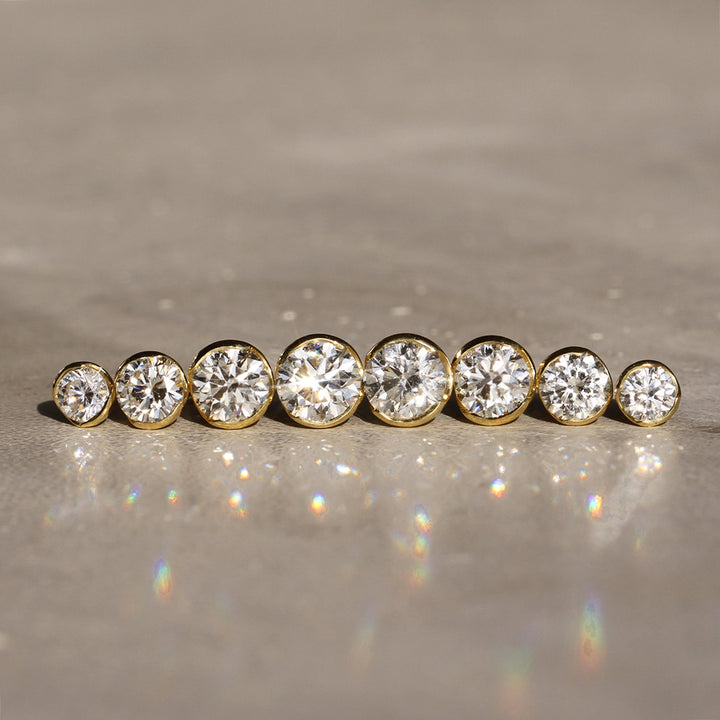 Poppy Bezel - Diamond Studs