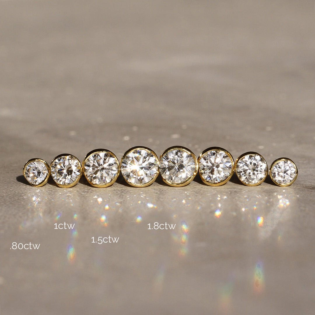Poppy Bezel - Diamond Studs