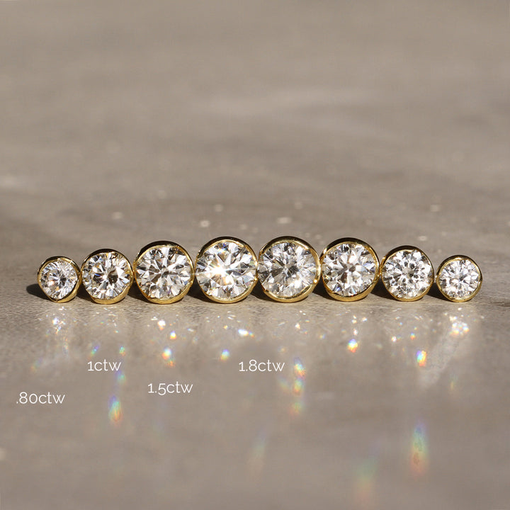 Poppy Bezel - Diamond Studs