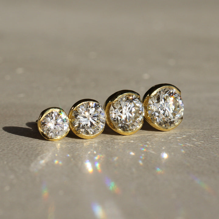 Poppy Bezel - Diamond Studs