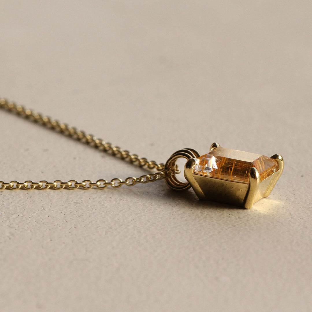 Rutilated Quartz Arch Necklace (OOAK)
