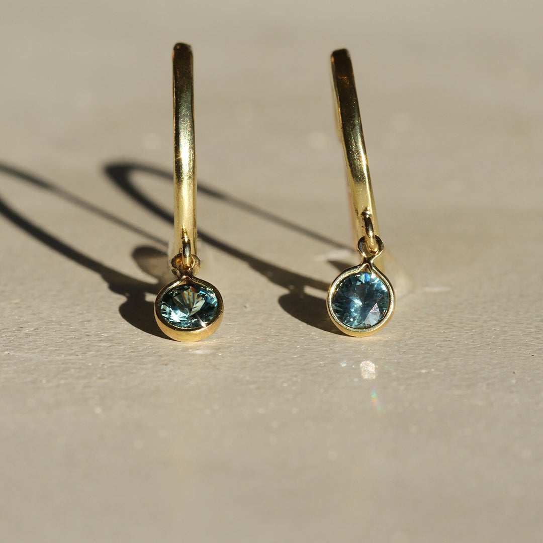 Montana Sapphire Dangle Hoops
