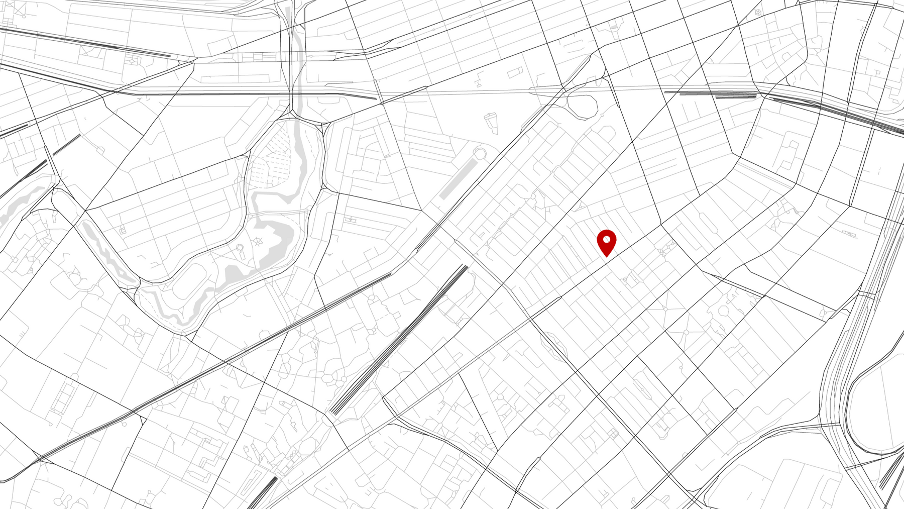 Map with a red pin marker on a white background