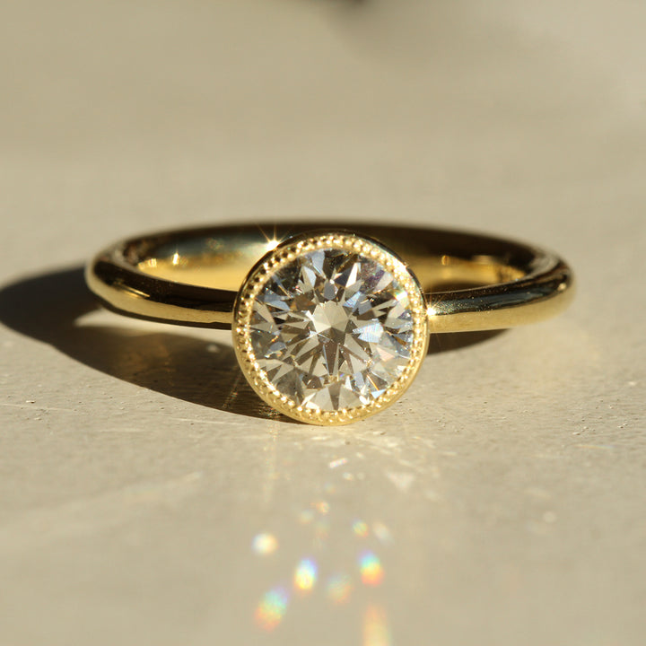 Tulip Bezel - Milgrain Round Solitaire