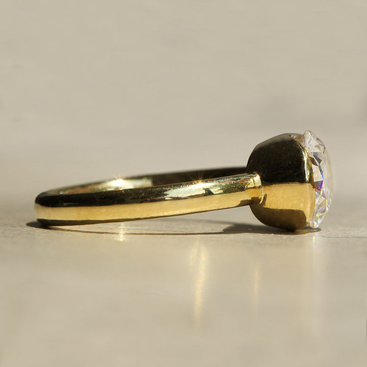 Poppy Bezel - East-West Oval Solitaire