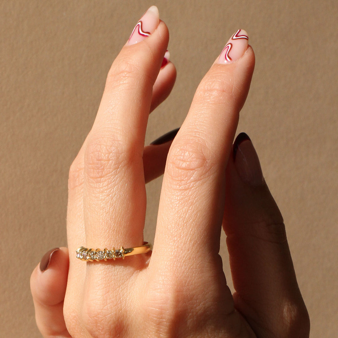 Champagne Diamond Caterpillar Ring