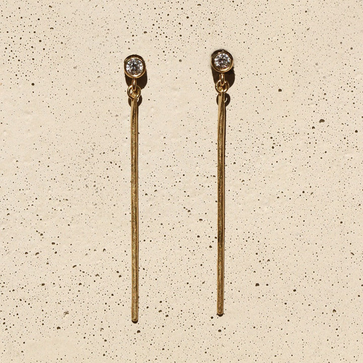 Petite Diamond Bar Dangles