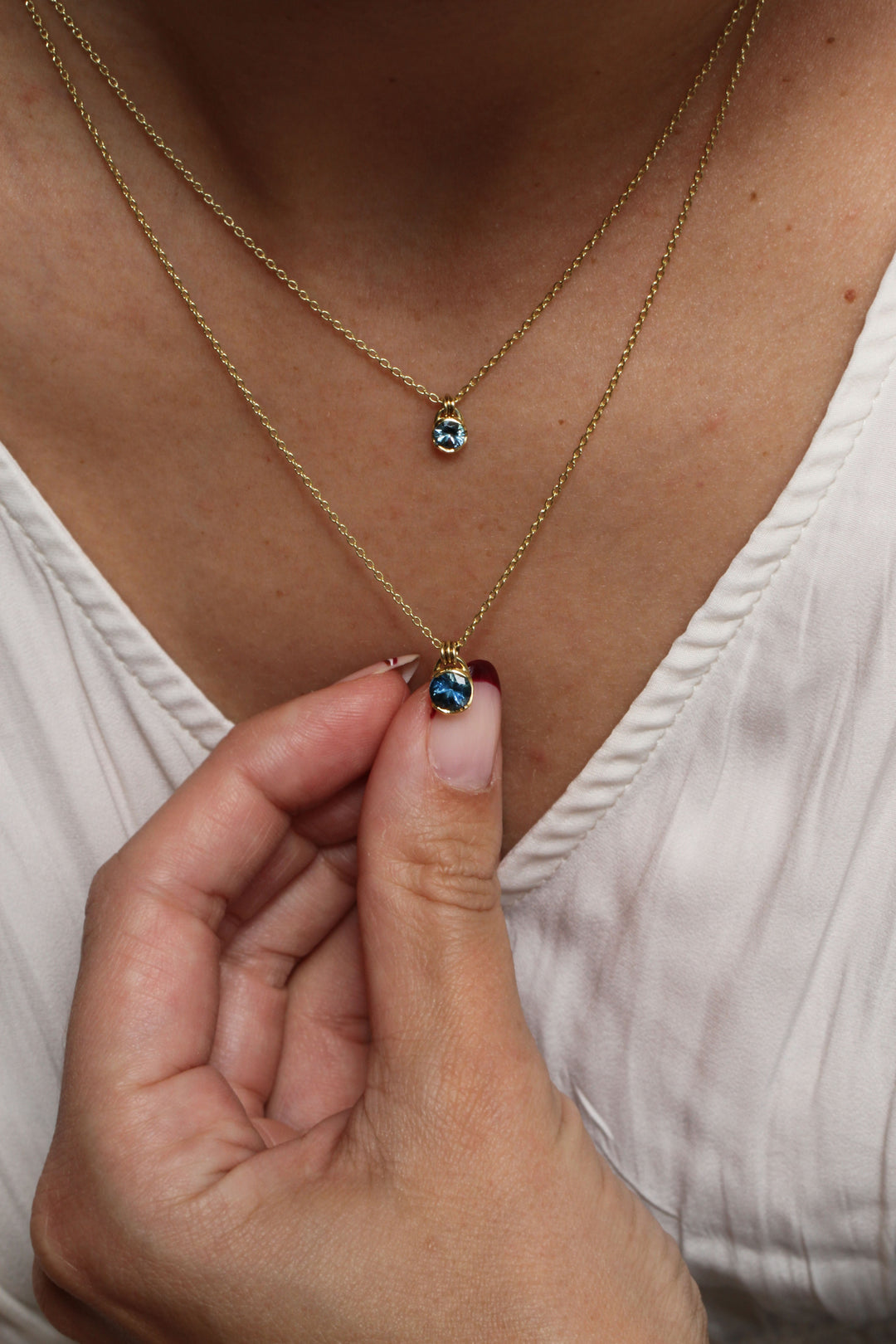 Poppy Bezel - Montana Sapphire Necklace