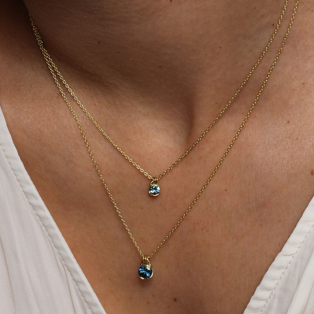 Poppy Bezel - Montana Sapphire Necklace