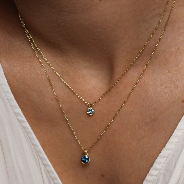 Poppy Bezel - Montana Sapphire Necklace